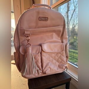 Itzy Ritzy Blush Pink Diaper Backpack with Tassel